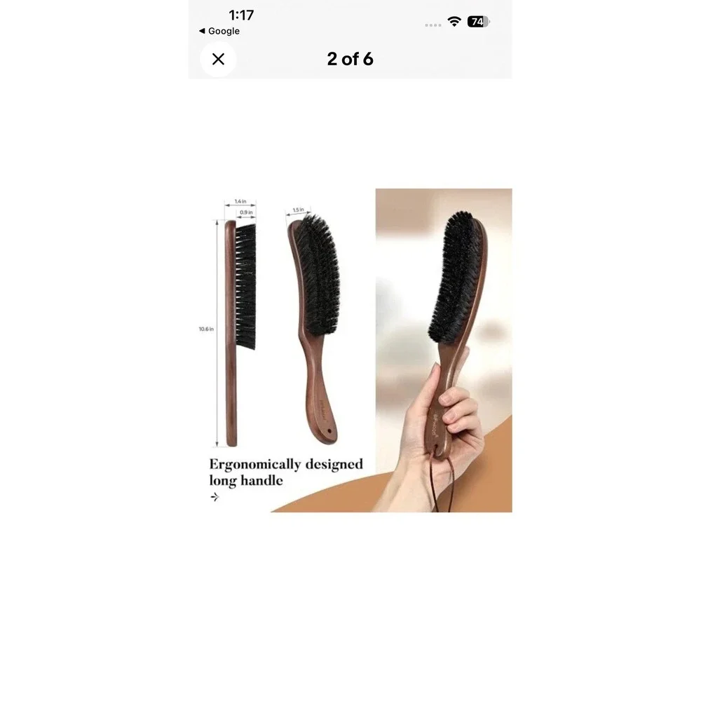Clothes Brush Boar Bristle Lint Brush for‎ Suits, Cashmere, Wool, Velvet, Suede